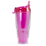 Hot Pink with straw