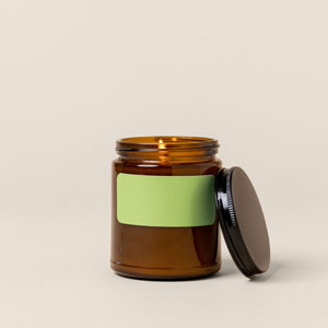 Amber Jar - Short Rectangle Label