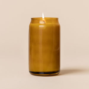 Amber Beer Can Glass Candle - Blank