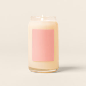 Clear Beer Can Glass Candle - Short Rectangle Label