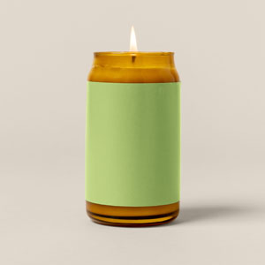 Amber Beer Can Glass Candle - Full Wrap