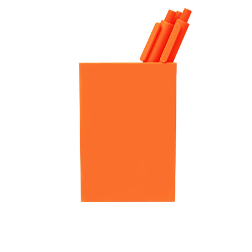 orange pen cup