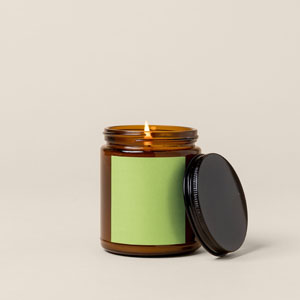 Glass Jar Candle with Lid - Label